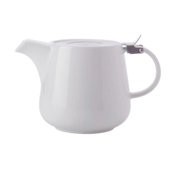 Biały porcelanowy dzbanek do herbaty z sitkiem Maxwell & Williams Basic, 1,2 l