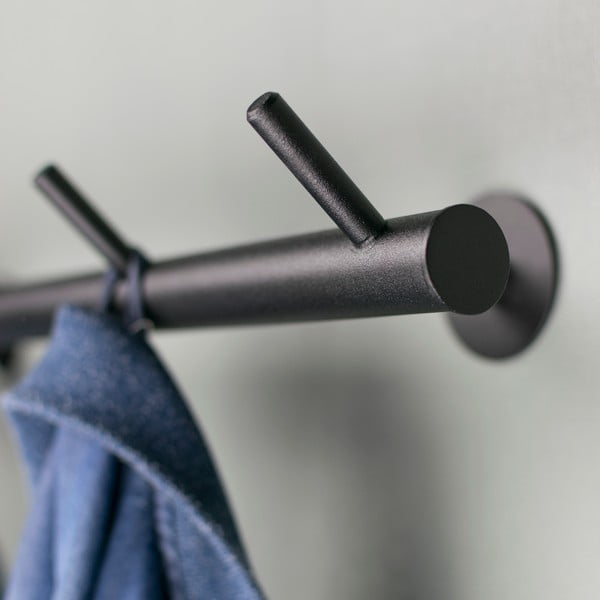 Czarny metalowy wieszak ścienny 55 cm Odin – Spinder Design-image-2