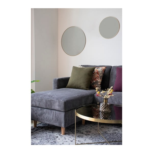 Okrągłe lustro ścienne z ramą w kolorze złota House Nordic Jersey, ø 60 cm-image-3