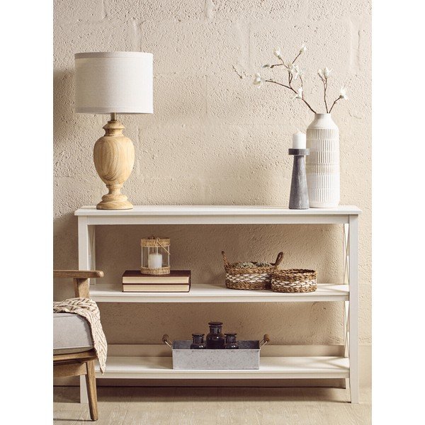 Biały regał z litego drewna sosnowego 120x81x40 cm Heritage – Premier Housewares-image-1