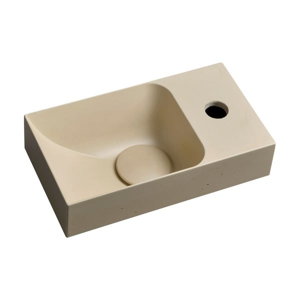 Kremowa betonowa umywalka 31x17 cm Piccolino – Sapho