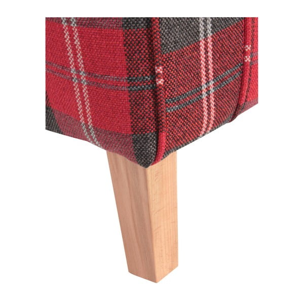 Czerwony fotel uszak w kratę Max Winzer Lorris Vintage-image-4