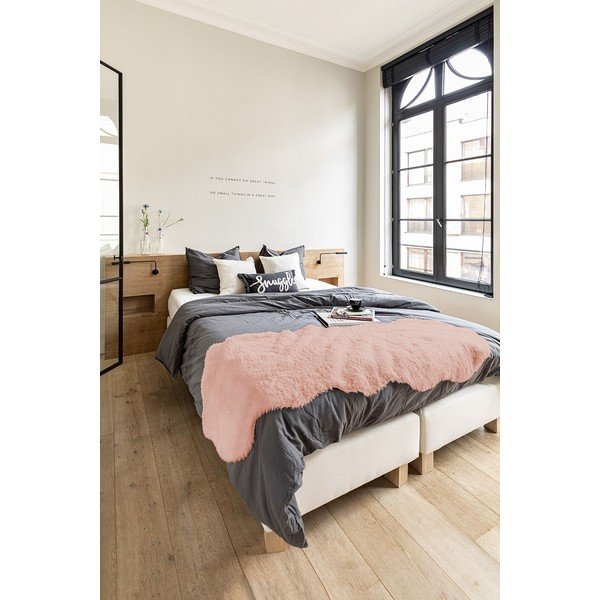 Różowa sztuczna skóra Tiseco Home Studio Lambskin, 60x180 cm-image-1