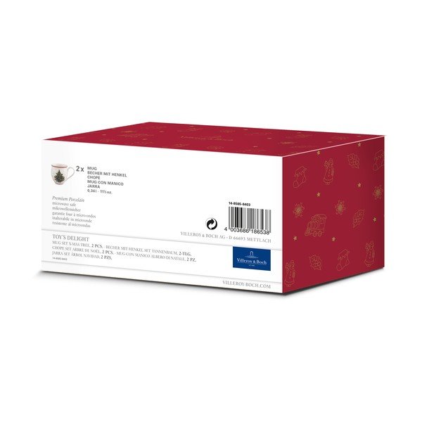 Zestaw 2 białych kubków porcelanowych z motywem świątecznym Villeroy & Boch X-mas tree-image-1