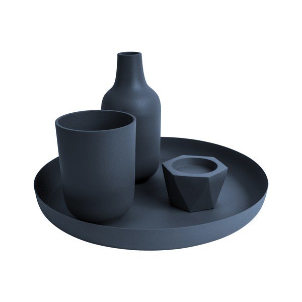 Granatowa okrągła taca ceramiczna Present Time Nimble-image-1