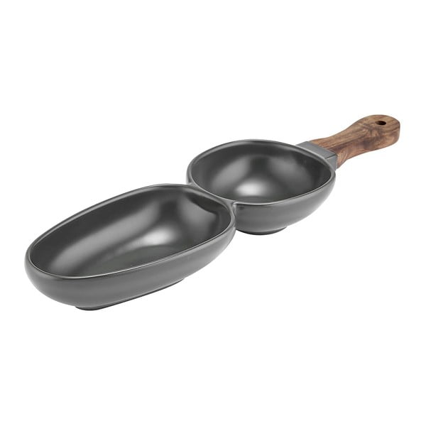 Antracytowy porcelanowy zestaw misek do serwowania Essentials – Ladelle