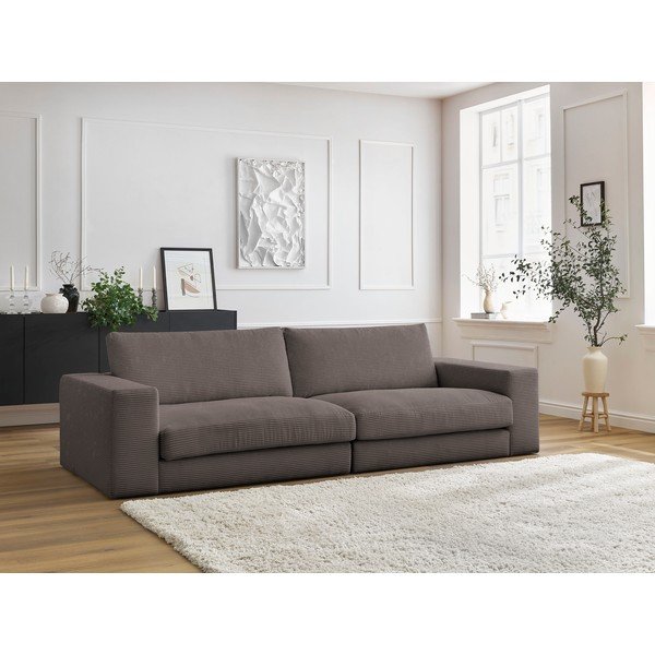 Szarobrązowa sztruksowa sofa 274 cm Leonard – Bobochic Paris-image-1