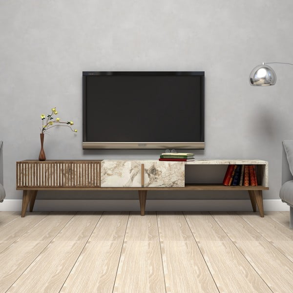 Szafka pod TV w dekorze marmuru 180x40 cm Milan – Kalune Design-image-1
