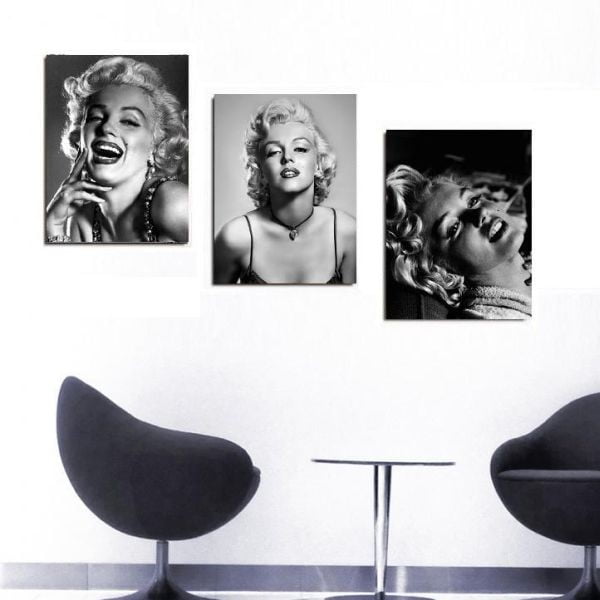 Trzyczęściowy obraz Marilyn, 45x90 cm