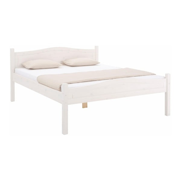 Białe łóżko z litego drewna sosnowego Støraa Barney, 180x200 cm