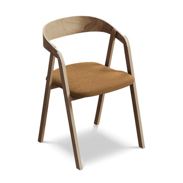 Fotel jadalniany z litego drewna w kolorze terakoty Erika – Makamii