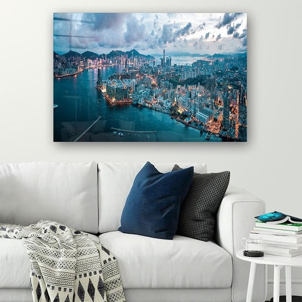 Szklany obraz 100x70 cm Hongkong – Wallity-image-1