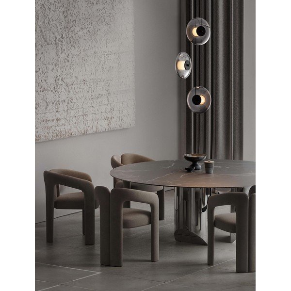 Szklana lampa wisząca LED ze ściemniaczem w kolorze matowej czerni ø 35 cm Ballet – Nova Luce-image-1
