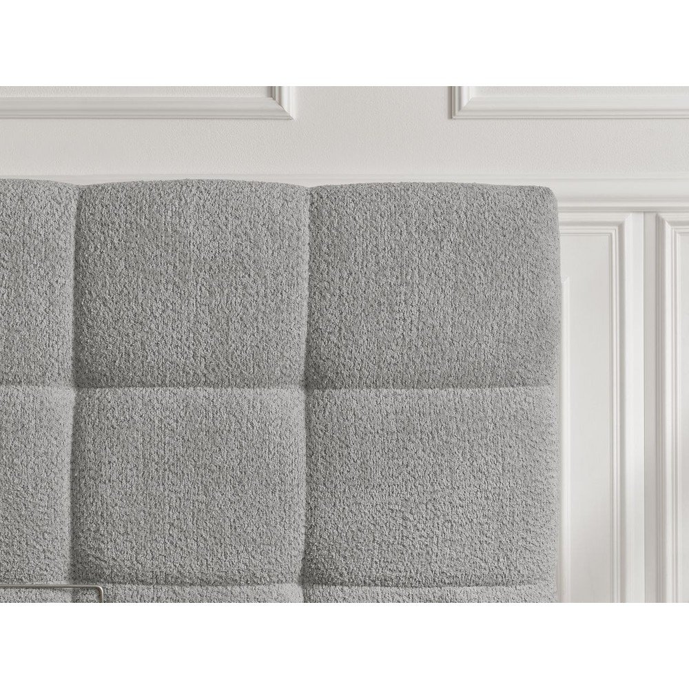 Szare tapicerowane tapicerowane/z płyty wiórowej łóżko dwuosobowe ze schowkiem ze stelażem 160x200 cm Kumo – Bobochic Paris (zdjęcie 3)