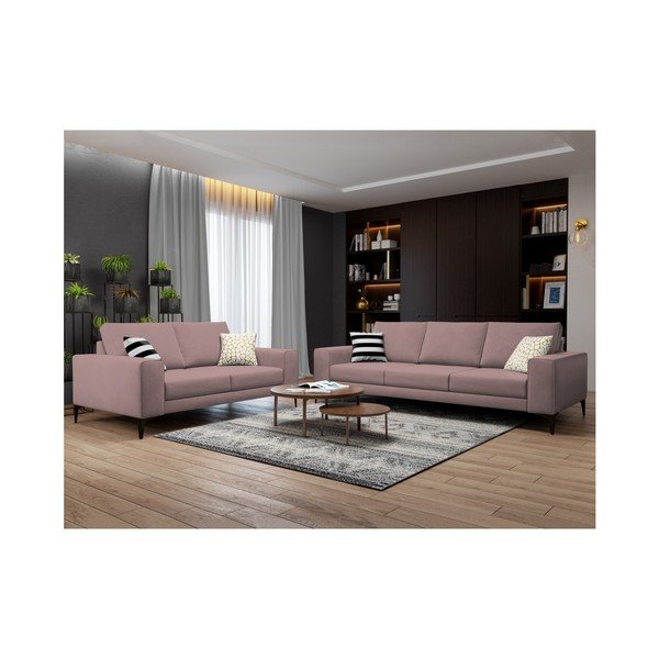Pudrowa sofa 2-osobowa Cosmopolitan Design Lugano-image-4
