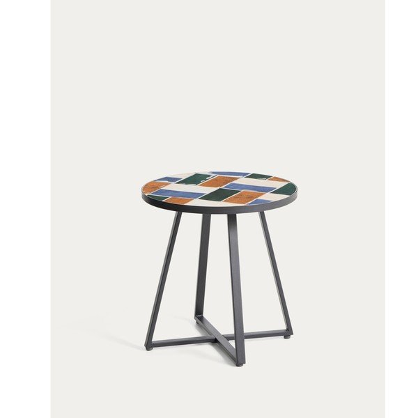 Okrągły stolik ogrodowy z ceramicznym blatem ø 45 cm Tella – Kave Home-image-4
