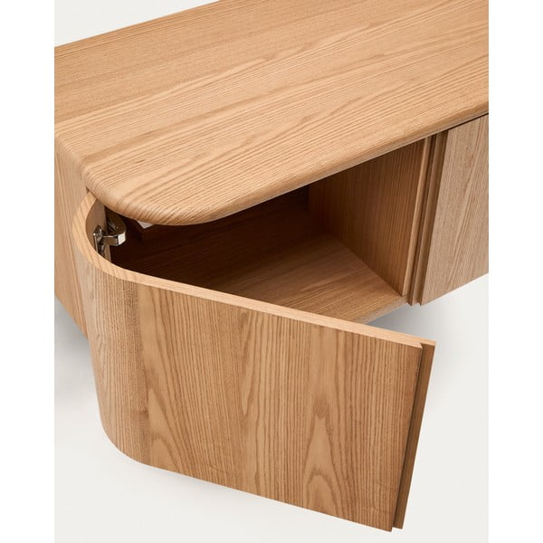 Wisząca szafka pod umywalkę w dekorze jesionu w naturalnym kolorze 90x35 cm Salaya – Kave Home-image-4