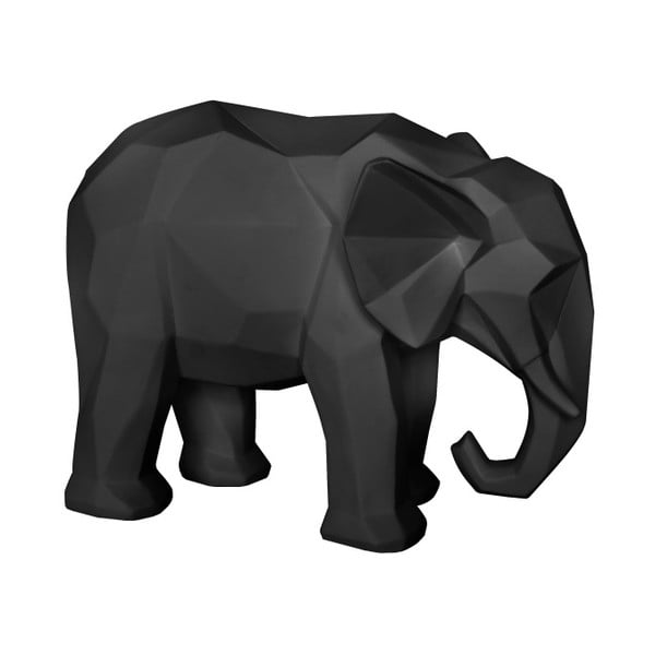 Matowa czarna figurka w kształcie słonia PT LIVING Origami Elephant