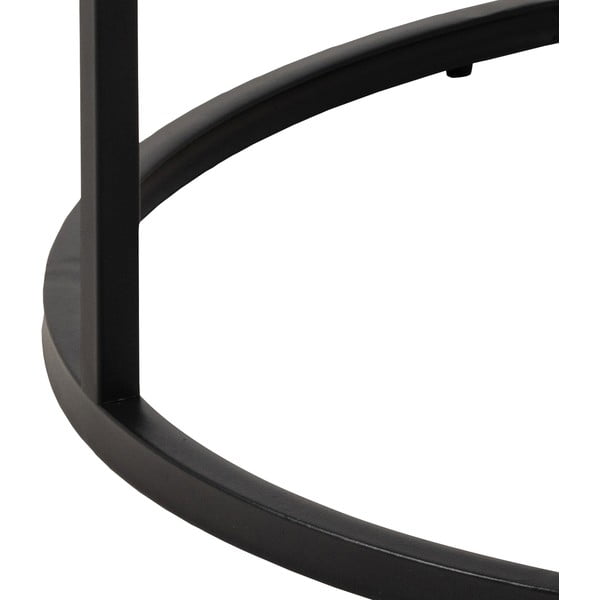 Biały okrągły stolik z blatem w dekorze marmuru ø 80 cm Spiro – Actona-image-3