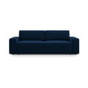 Ciemnoniebieska aksamitna rozkładana/ze schowkiem sofa 247 cm Jodie – Micadoni 