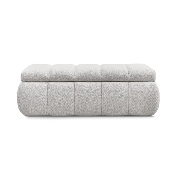 Jasnoszara  ławka z materiału bouclé – Bobochic Paris