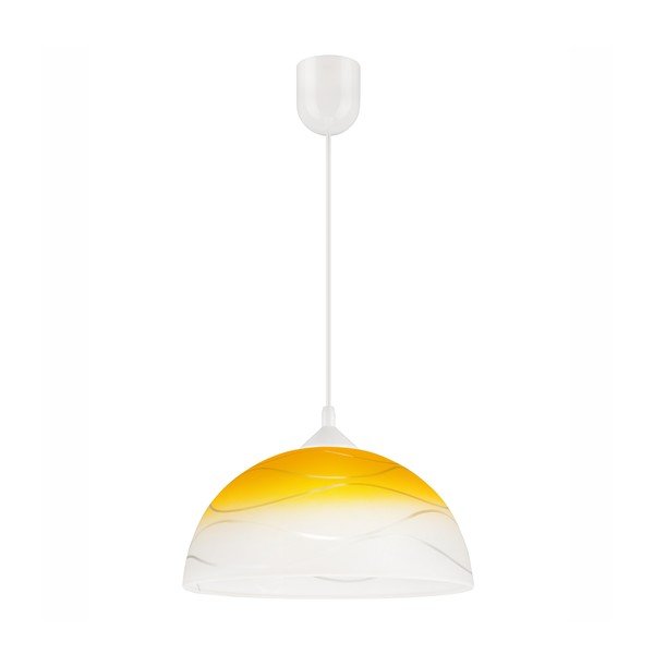 Żółta lampa wisząca ze szklanym kloszem ø 30 cm Sfera – LAMKUR