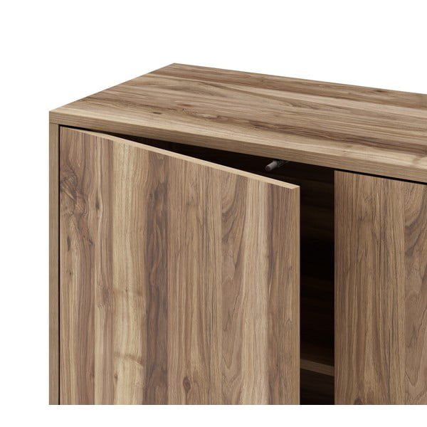 Niska komoda w dekorze orzecha 140x80 cm Laila – Marckeric-image-4