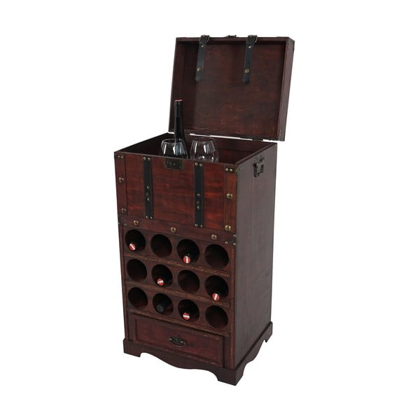 Stojak na wino (12 butelek) Shabby Colonial 85 cm, brązowy