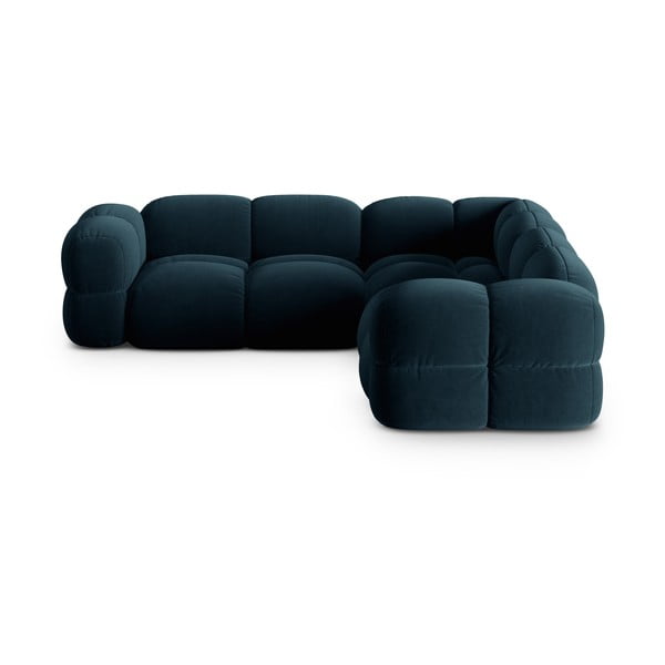 Ciemnoniebieski aksamitny narożnik Loretto – Cosmopolitan Design