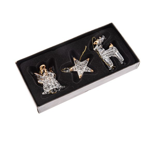 Szklane ozdoby świąteczne zestaw 3 szt. 9 cm – Dakls