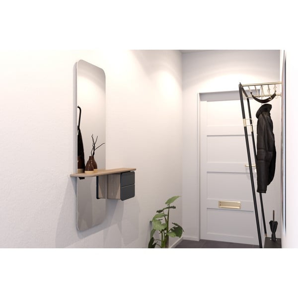 Antracytowy zestaw do przedpokoju w dekorze dębu One More Look – UMAGE-image-4