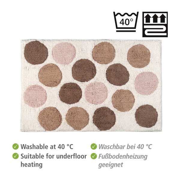 Brązowo-beżowy dywanik łazienkowy z bio bawełny 60x90 cm Tibet – Wenko-image-3