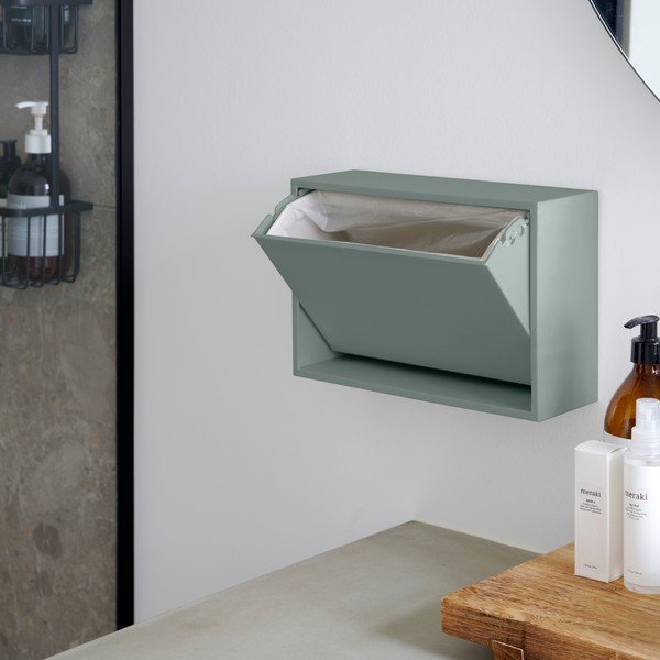 Szaroniebieski ścienny kosz na śmieci z plastiku z recyklingu Mini Box – ReCollector-image-2