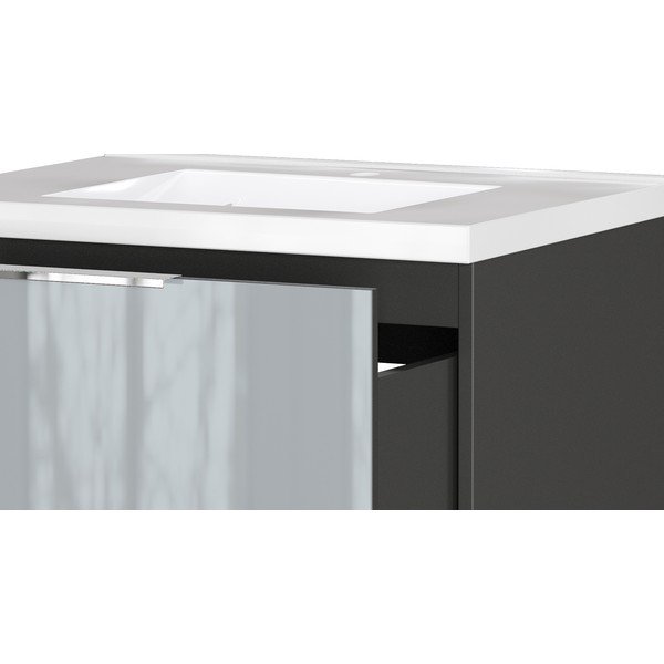 Szara wisząca szafka pod umywalkę z połyskiem 61x61 cm Celano – Germania-image-4