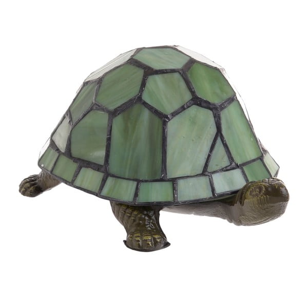 Zielona lampa w kształcie żółwia z witrażem InArt Tortuga