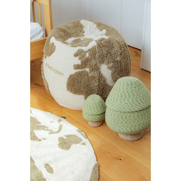 Zielono-kremowy dziecięcy worek do siedzenia World Map – Lorena Canals-image-2