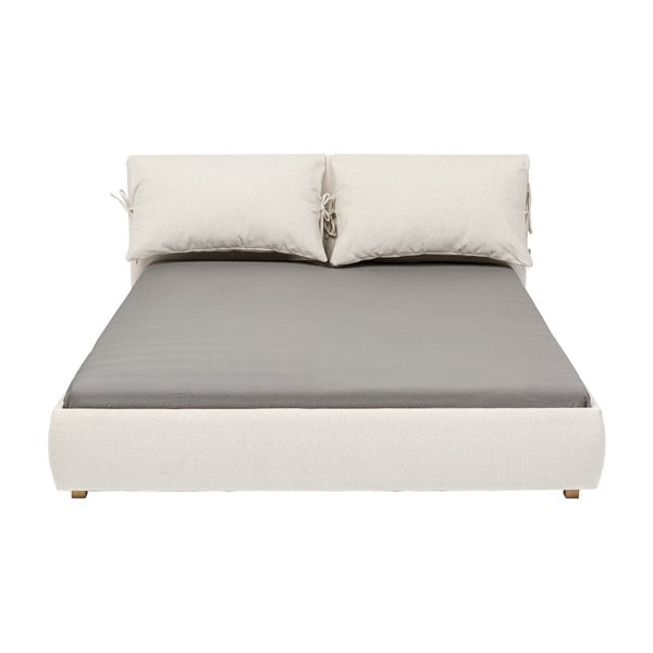 Beżowe tapicerowane łóżko dwuosobowe 160x200 cm Szenario – Kare Design