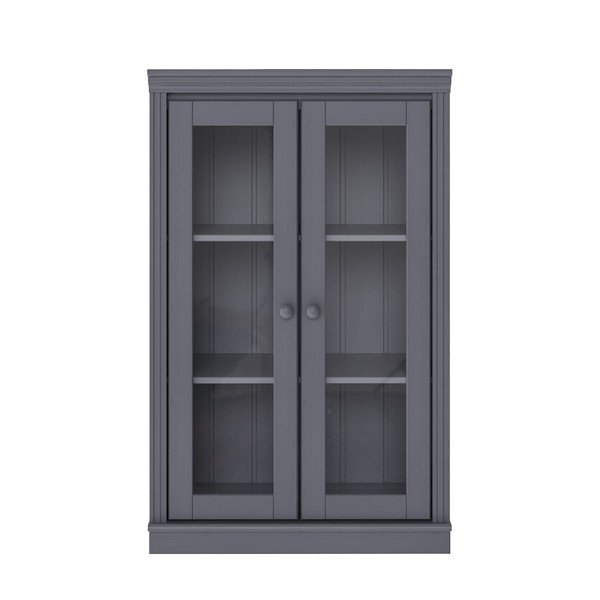 Szara witryna z litego drewna sosnowego 74x118x35 cm Anita – Støraa
