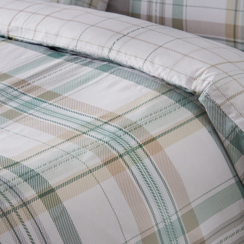 Zielona pościel jednoosobowa 135x200 cm Cartmel Check – Catherine Lansfield (zdjęcie 3)