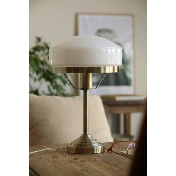Kremowa/w kolorze mosiądzu lampa stołowa (wysokość 39 cm) Aurelia – Markslöjd-image-3
