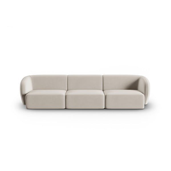 Beżowa aksamitna sofa 266 cm Paolo – Milo Casa