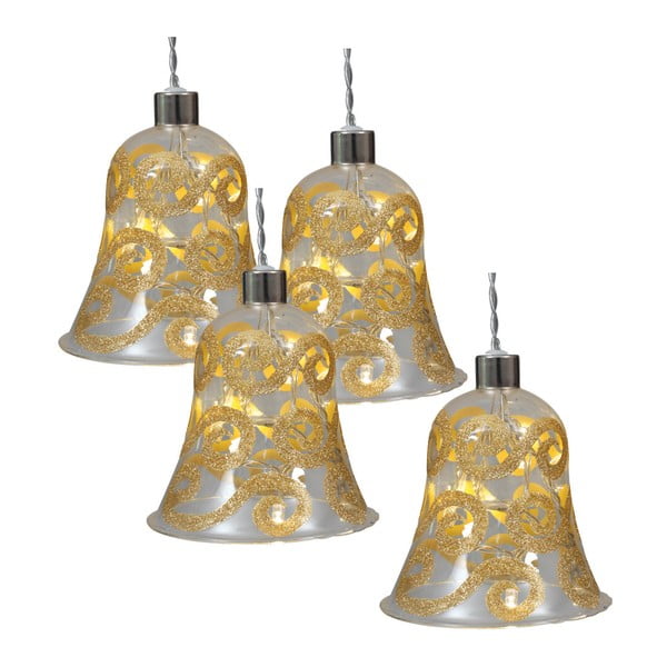 Zestaw 4 dzwoneczków szklanych ze światełkami Naeve Fairy Bells