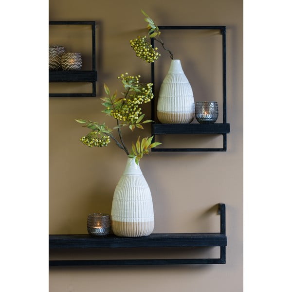 Czarna matowa półka z drewna jodłowego Maddison – Light & Living-image-1