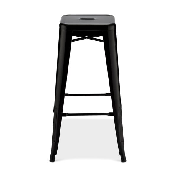 Czarne metalowe hokery zestaw 2 szt. 76 cm Korona – Furnhouse-image-1