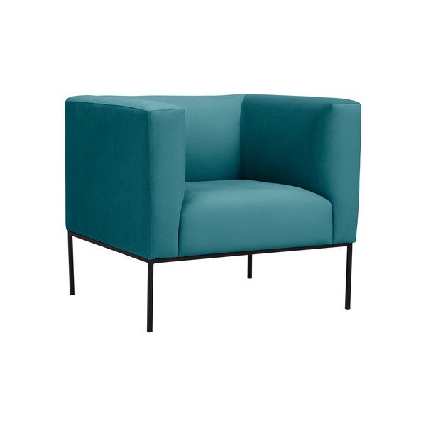 Turkusowy fotel z metalowymi nogami Windsor & Co Sofas Neptune-image-2