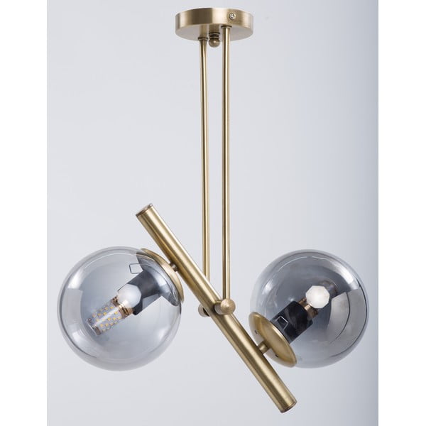 Lampa sufitowa w szaro-złotym kolorze ze szklanym kloszem ø 15 cm Libra – Squid Lighting-image-2