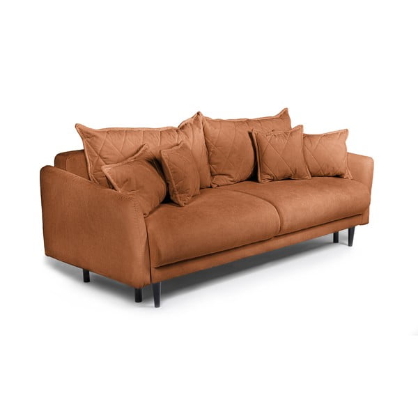 Brązowa sztruksowa rozkładana/ze schowkiem sofa 215 cm Bjork – Bonami Selection-image-3