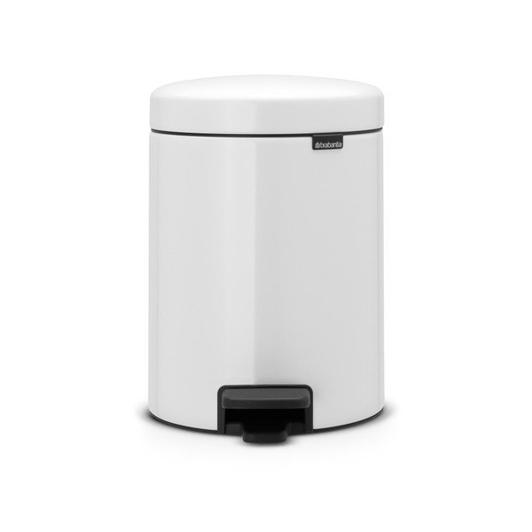 Biały kosz na śmieci z pedałem Brabantia Newicon, 5 l