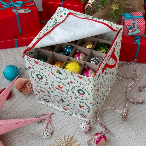 Pojemnik do przechowywania ubrań z plastiku z recyklingu 32x32x35 cm Classic Christmas – Rex London-image-1