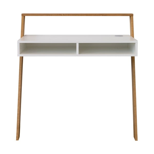Białe biurko z drewna dębowego Tenzo Memo